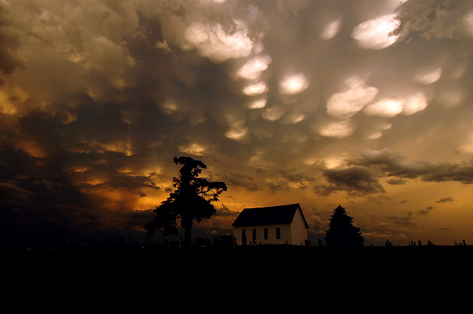 Mammatus Clouds Above the Old Brick Church