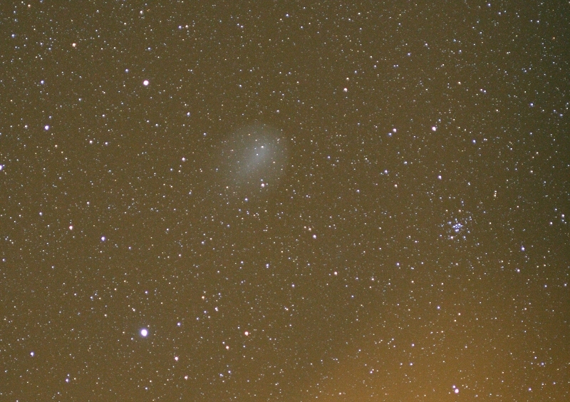 Comet Holmes and star cluster M34