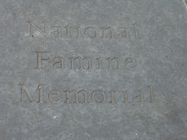 The memorial to the victims of the Potato Famine is just across the road from the trailhead to Croagh Patrick