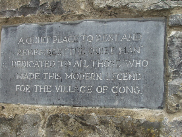 Plaque on The Quiet Man Cottage