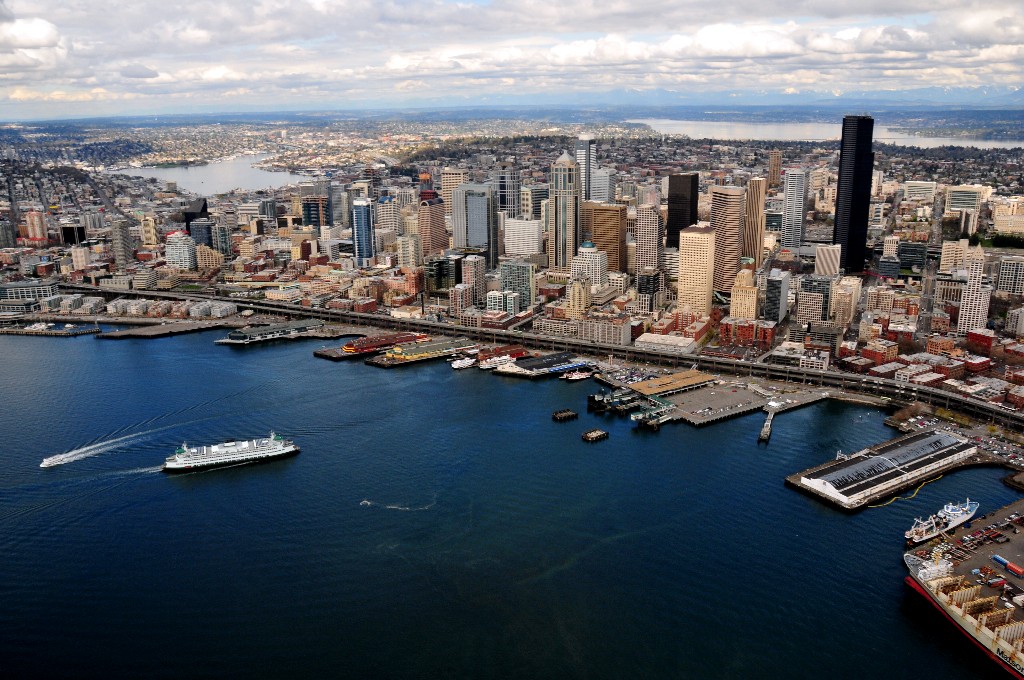 arriving ferry to Seattle