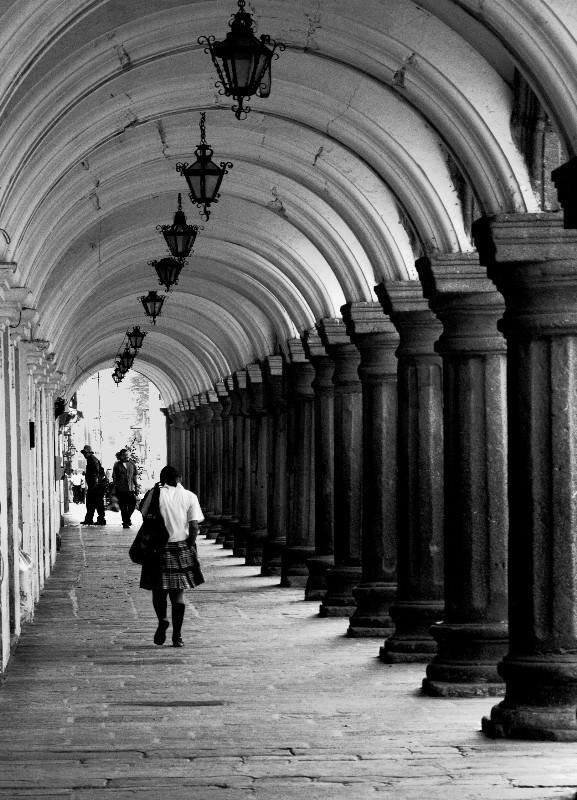 girl in archway