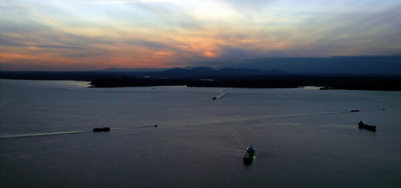 sunset over puget sound