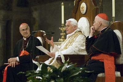 The residing chair for Pope Benedict