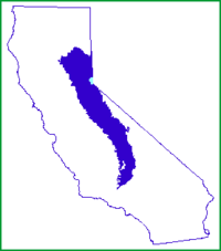 Area of Sierra Nevada in California