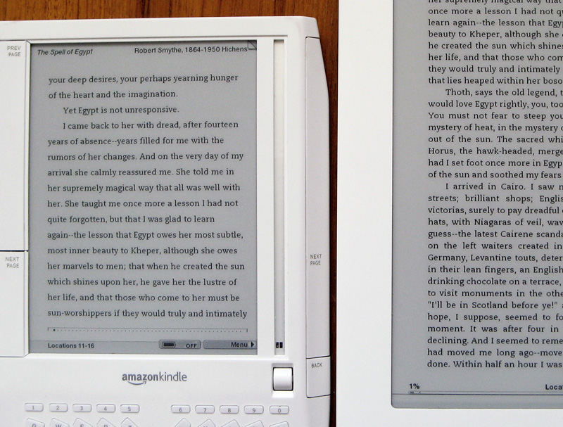 Kindle 1 and DXs generic fonts closer up