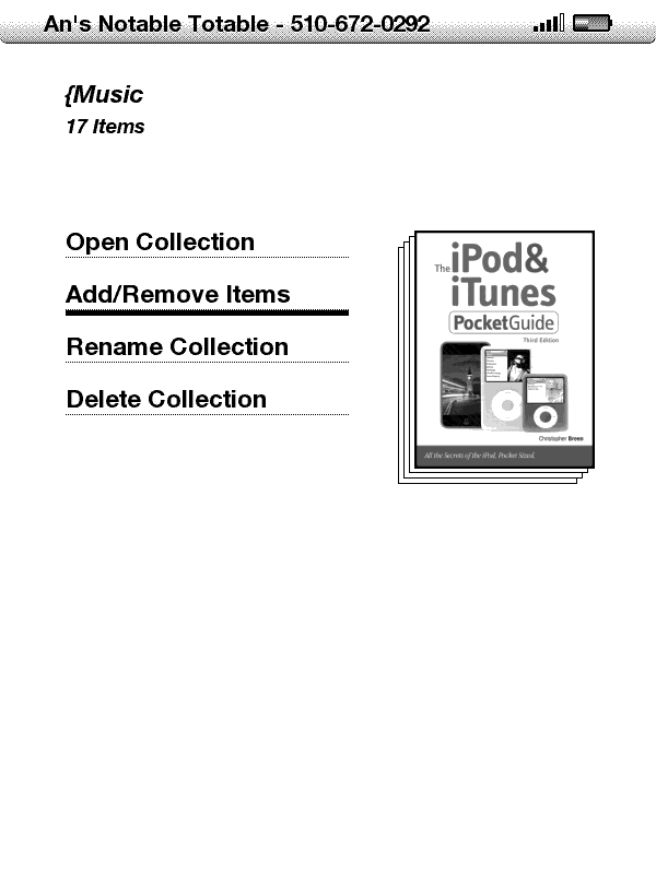 Add/Remove Items from Music Collection