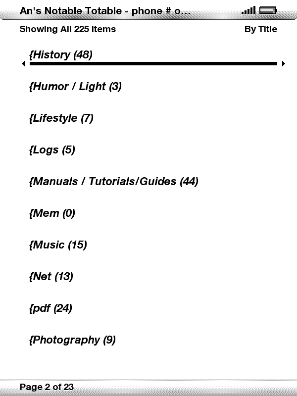 Title listing of Collection titles prefaced by symbol #2