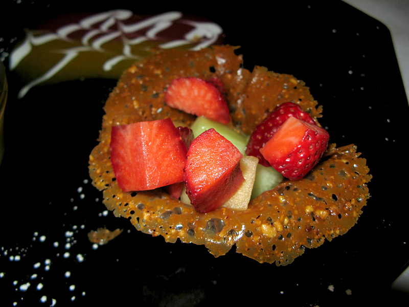 Strawberries on caramel cookie - a favorite dessert