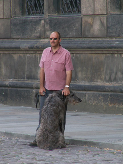 Irish wolfhound and master
