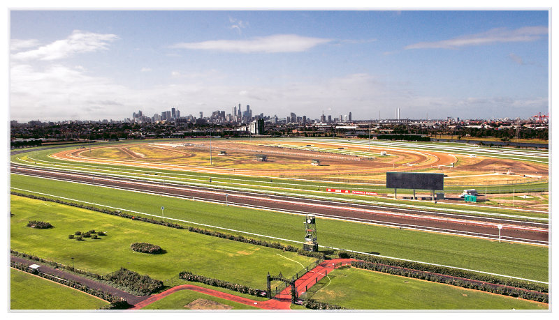 Melbourne city from Flemington race course