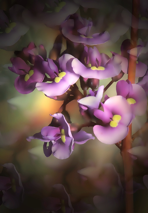 Pink petals in moonlight