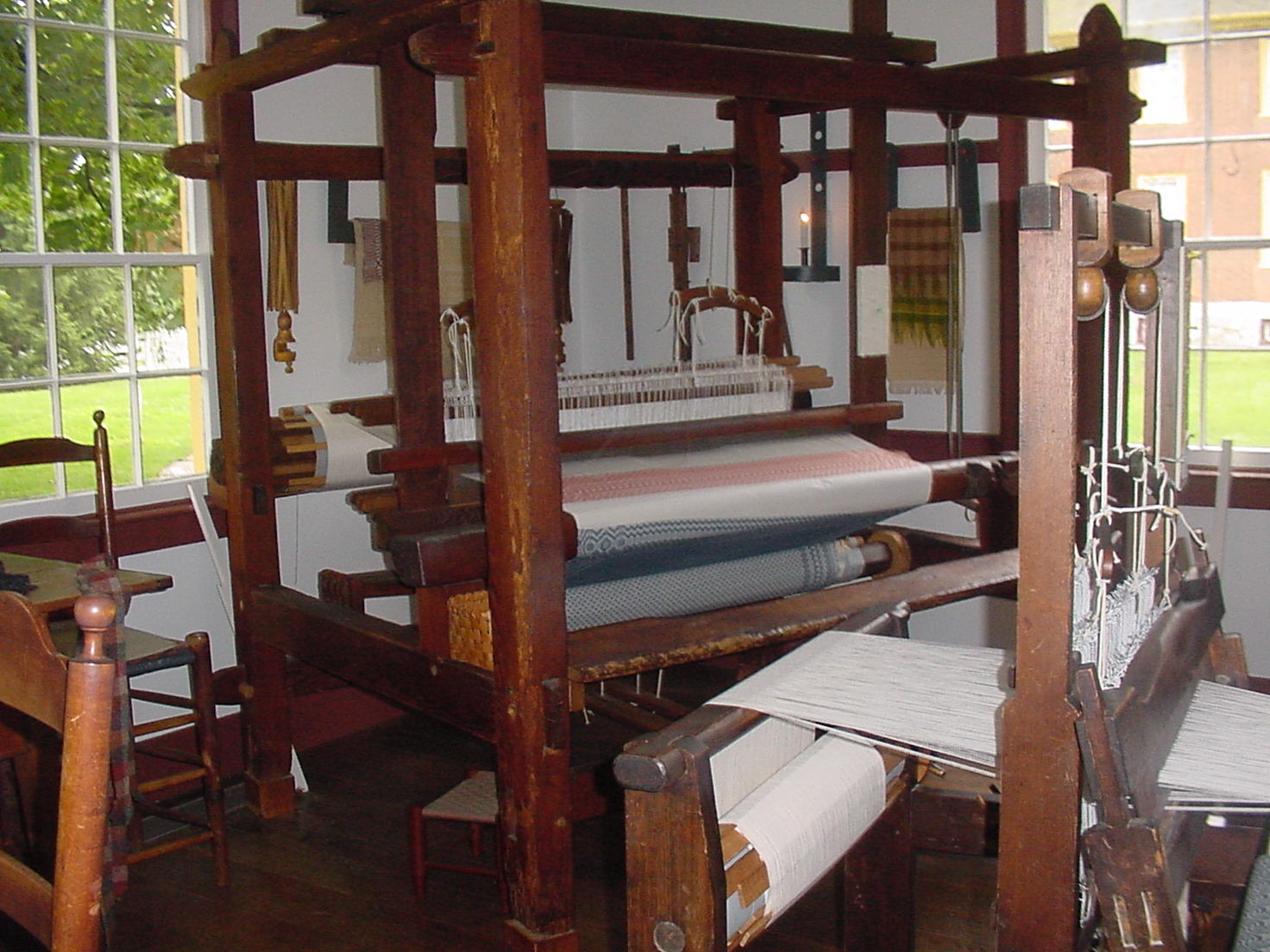 These looms were used for weaving cloth.