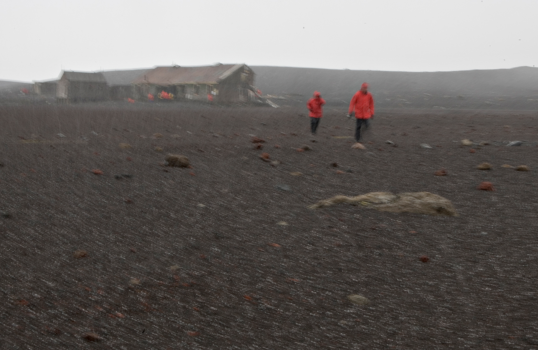 Snow Storm at Deception Island - Whalers Bay