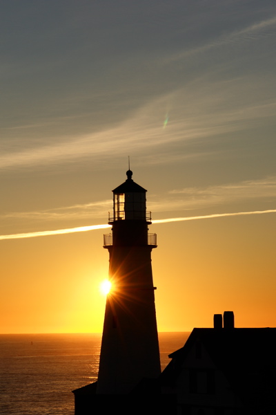 DSC04855.jpg SUNRISE BREAKS over PORTLAND HEAD LIGHT LIGHTHOUSES BY DONALD VERGER