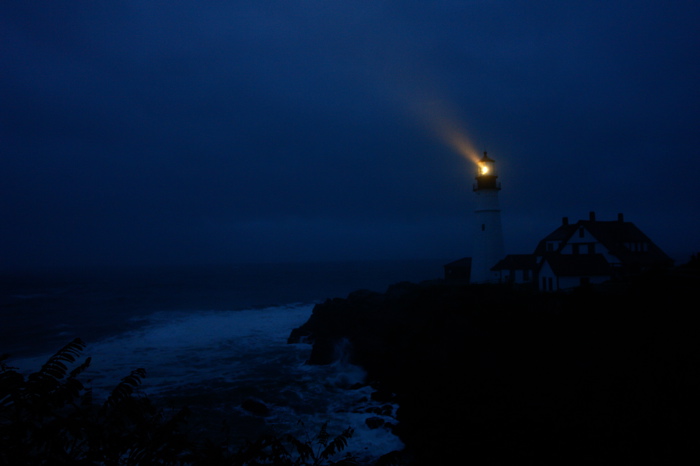  SENTINAL  Giant storm blew in all night and i braved a bit of warm rain to see the ocean flying and the light at work!