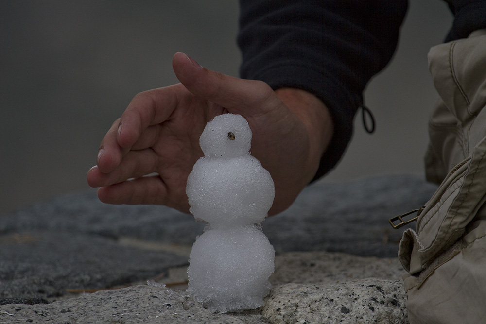 A German couple built this miniature snow man