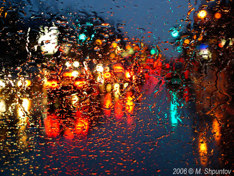 Rainy Night Abstract - Challenge Night Lights