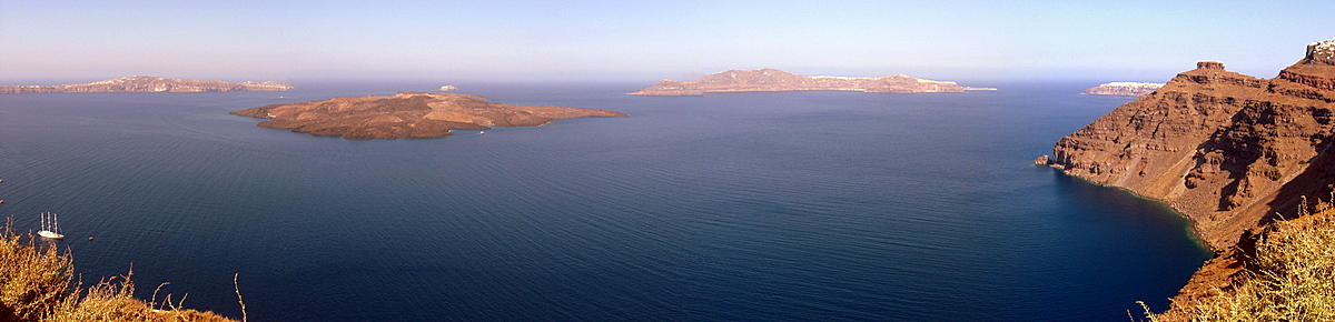 The caldera of Santorini