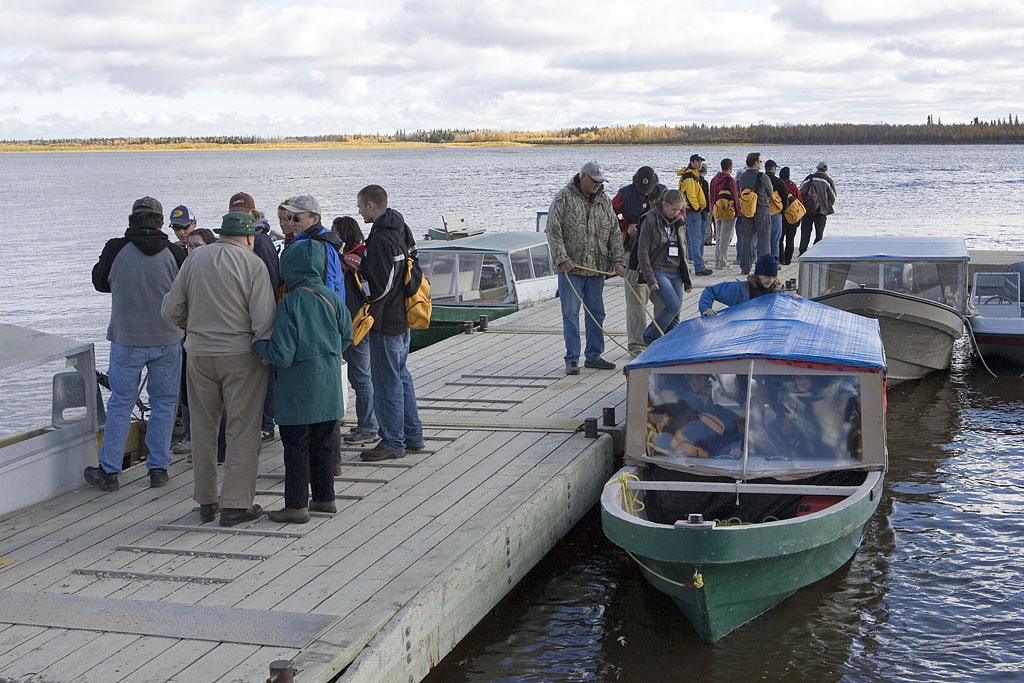 Conference participants heading to Moose Factory