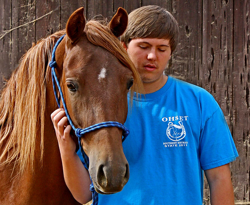Young man and his new Friend
