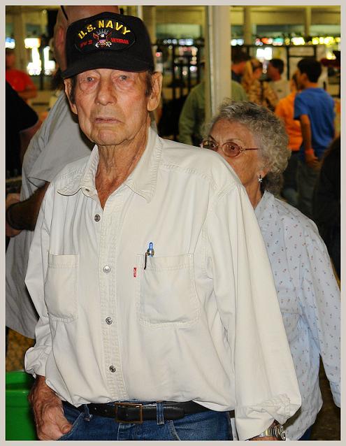 Lee Brewer 83 years old, came to watch his grandson at the big fresno fair