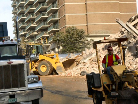 Cleanup Started Immediately After the Implosion
