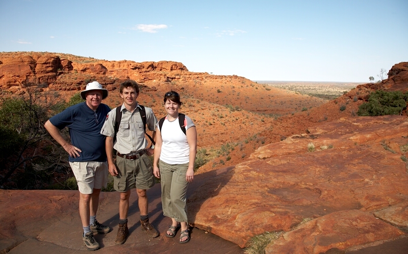 Mike, Jesse and Molly at the end of the hike