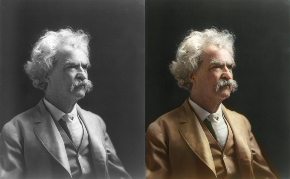 Mark Twain 1907, colorized