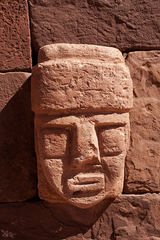 Sunken Courtyard Wall: Carved Stone Tenon-Head