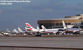 American Airlines and British Airways tails airliner aviation stock photo #8593