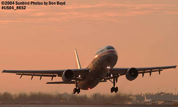 American Airlines A300-605R sunset airliner aviation stock photo #8652