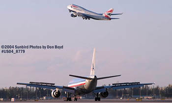 American Airlines A300-605R N70072 and British B747-436 G-BNLA Dreamflight airliner aviation stock photo #8779