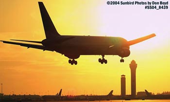 Delta Airlines B767-332 N137DL airline aviation sunset stock photo #8439