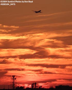 LTU A330-332 sunset airliner aviation stock photo #8475