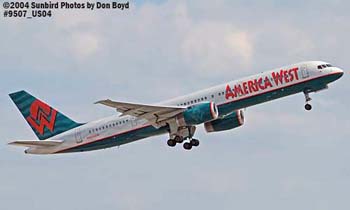 American West Airlines B757-2G7 N909AW airline aviation stock photo #9507