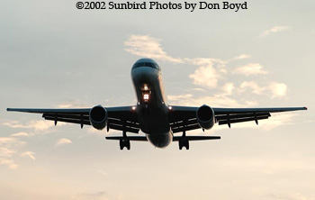 UPS B757-200APF airliner sunset aviation stock photo