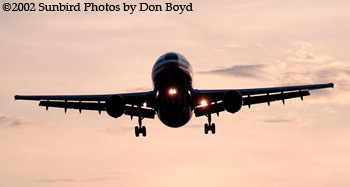 American Airlines A300B4-605R sunset airline aviation stock photo