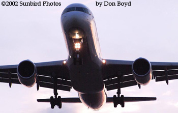 UPS B757-200APF airliner sunset aviation stock photo