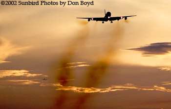 Airborne Express DC8-63F N812AX sunset aviation stock photo