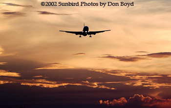 American Airlines B767-323/ER N381AN airliner sunset aviation stock photo