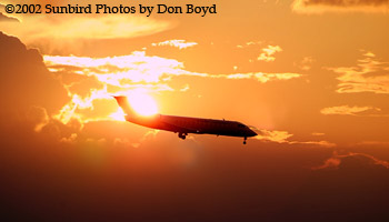 Delta Connection Canadair Regional Jet sunset airline aviation stock photo