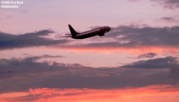 American Airlines B737-823 sunset airliner aviation stock photo