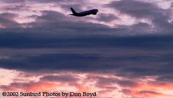 American Airlines A300B4-605R sunset airline aviation stock photo