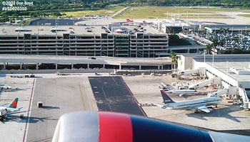 FLL's ramp and Hibiscus parking garage from Delta B767-432 N836MH airline airport stock photo