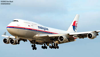 Malaysian Airlines System B747-4HG 9M-MPL airliner aviation stock photo