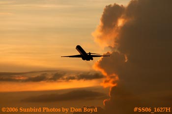 American Airlines MD-80 takeoff at sunset airline aviation stock photo #SS06_1627H
