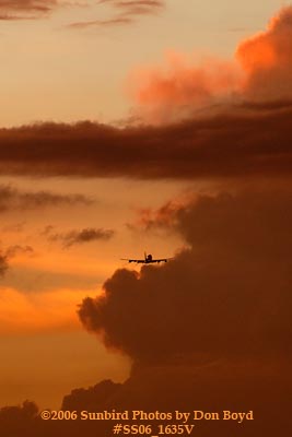 Lufthansa B747-430 takeoff at sunset airline aviation stock photo #SS06_1635V