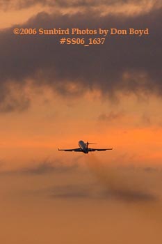 AmeriJet B727-200 freighter takeoff at sunset airline aviation stock photo #SS06_1637