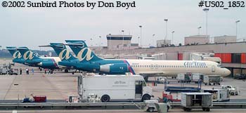 Four AirTran B717's on a concourse at Atlanta Hartsfield International Airport stock photo #US02_1852